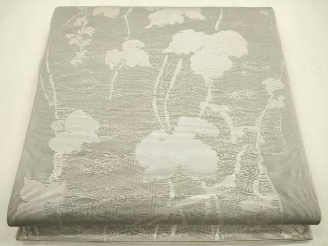 平和屋着物*夏物 西陣 六通柄 本袋帯 蔦の葉文 銀糸 正絹 逸品 CAAV4845eg