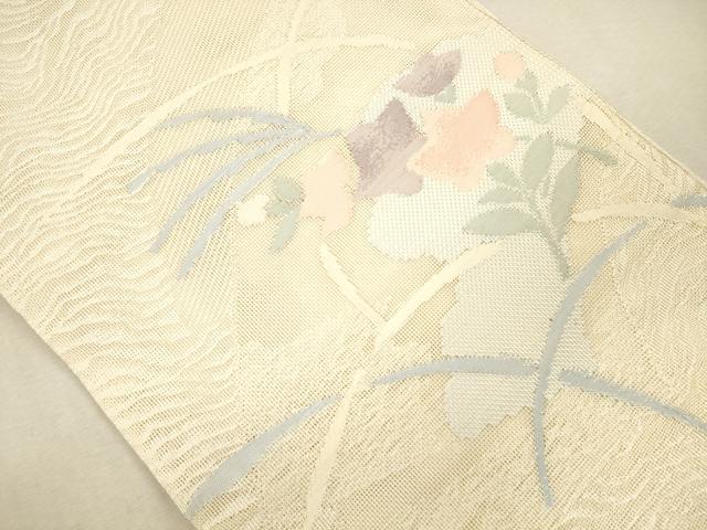 平和屋着物*夏物 太鼓柄 本袋帯 地紙草花文 正絹 逸品 CAAV4861eg