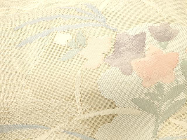 平和屋着物*夏物 太鼓柄 本袋帯 地紙草花文 正絹 逸品 CAAV4861eg