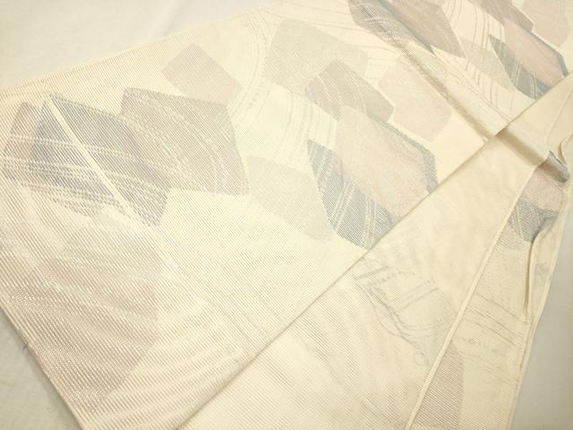 平和屋着物*夏物 六通柄袋帯 色紙重ね文 銀糸 正絹 逸品 CAAV4890eg