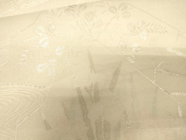 平和屋着物*夏物 六通柄袋帯 草花文 金銀糸 正絹 逸品 CAAV4942eg