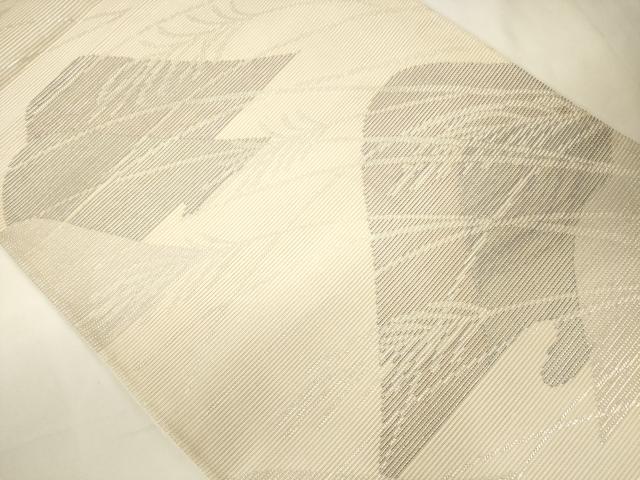 平和屋着物*夏物 六通柄袋帯 遠山草木文 銀糸 正絹 逸品 CAAV5113eg