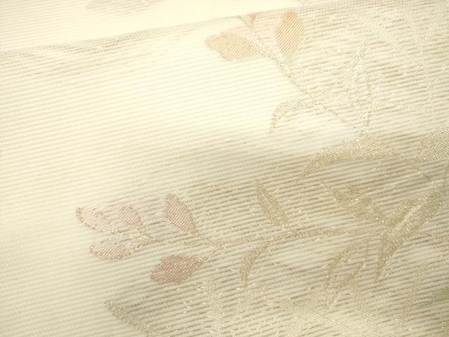 平和屋着物*夏物 六通柄袋帯 草木文 金糸 正絹 逸品 CAAV5132eg