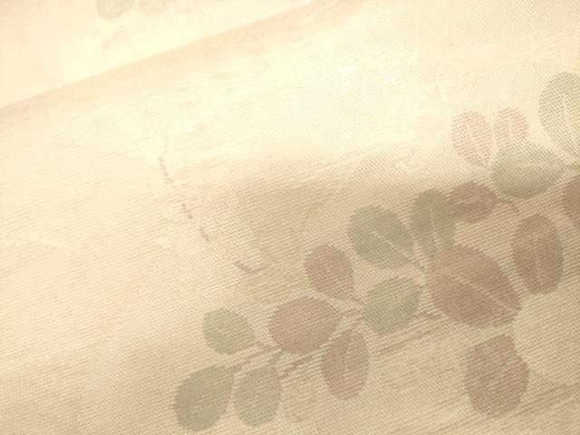 平和屋着物*夏物 六通柄袋帯 流水草花文 銀糸 正絹 逸品 未使用 CAAV5148eg