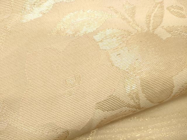 平和屋着物*夏物 六通柄袋帯 流水草花文 金糸 正絹 逸品 CAAV5151eg