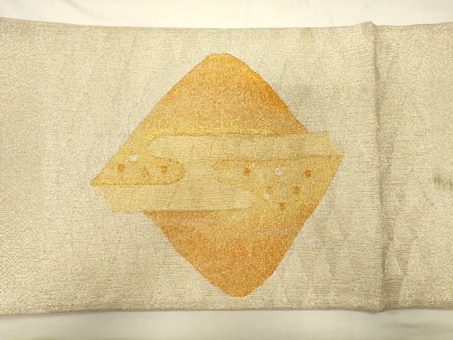 平和屋着物*夏物 太鼓柄袋帯 エ霞遠山文 金銀糸 正絹 逸品 CAAV5177eg