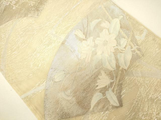 平和屋着物*夏物 六通柄袋帯 地紙草花文 金銀糸 正絹 逸品 CAAV5181eg