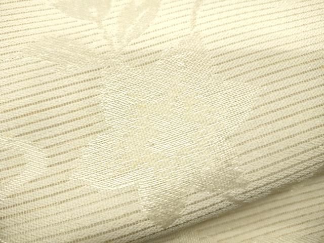 平和屋着物*夏物 六通柄袋帯 流水草花文 銀糸 ラメ糸 正絹 逸品 CAAV5182eg