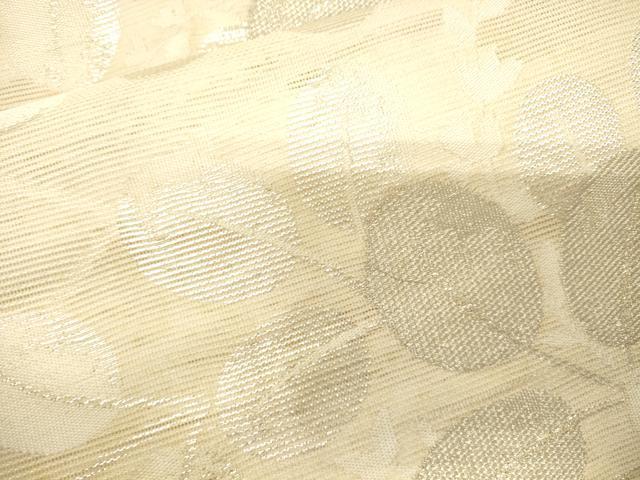 平和屋着物*夏物 六通柄袋帯 草木文 銀糸 正絹 逸品 CAAV5183eg