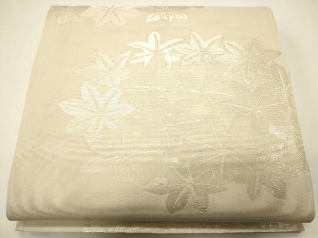 平和屋着物*夏物 六通柄袋帯 楓文 銀糸 正絹 逸品 未使用 CAAV5194eg