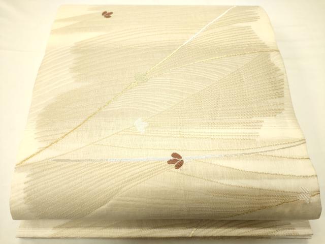 平和屋着物*夏物 六通柄袋帯 流水花文 金銀糸 正絹 逸品 CAAV5196eg
