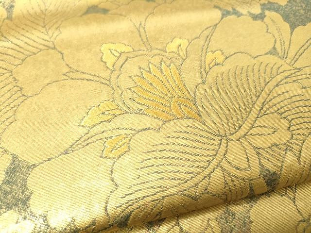 平和屋着物●西陣 長嶋成織物 六通柄袋帯 洋花の調 瀞金錦 本金箔 正絹 逸品 CAAV5203yk