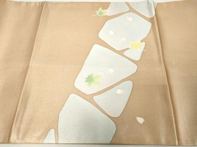 平和屋着物●太鼓柄袋帯 舞花文 引箔 正絹 逸品 CAAV5210yk