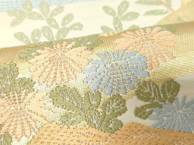 平和屋着物●上野家謹製 六通柄袋帯 唐織 流水風景花文 金糸 正絹 逸品 未使用 CAAV5217yk