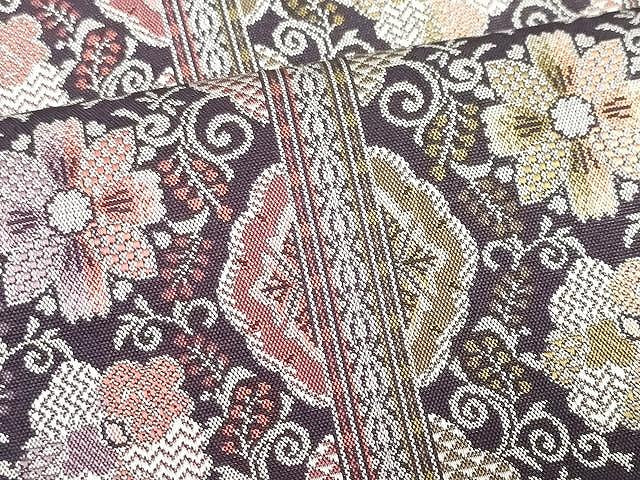 平和屋着物●本場筑前博多織 八寸名古屋帯 花唐草文 正絹 逸品 CAAV5231yk