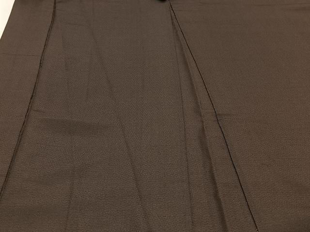 平和屋着物∞男性 長羽織 お召地 紋付き 赤墨色 正絹 逸品 CAAV5712id