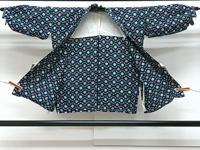 平和屋着物●久留米絣 単衣 綿 蜀江絣 正絹 逸品 CAAV5715id
