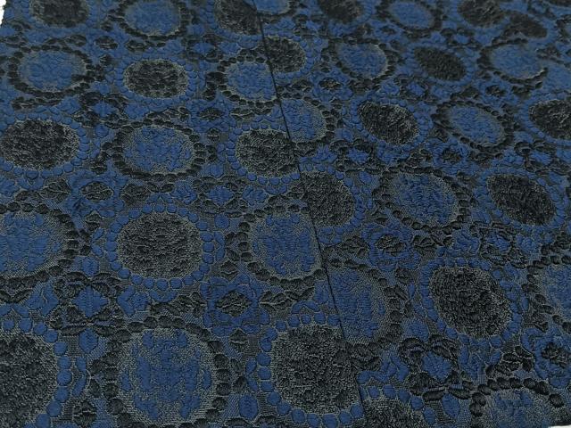 平和屋着物#道行コート 刺繍 輪奈織 草花文 黒地 正絹 逸品 CAAV5735id