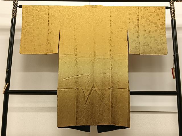 平和屋着物#赤塚次男作 道行コート リバーシブル 霞文 本番奄美大島泥染め 黒地 ロング丈 証紙付き 正絹 未使用 CAAV5742id