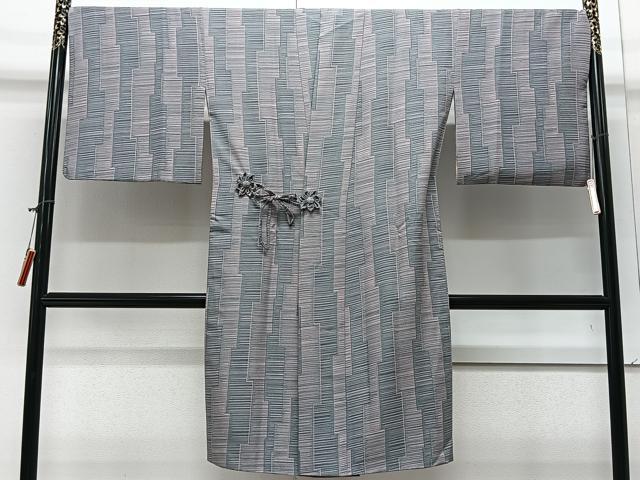 平和屋着物#道中着 よろけ縞 ロング丈 正絹 逸品 CAAV5811id