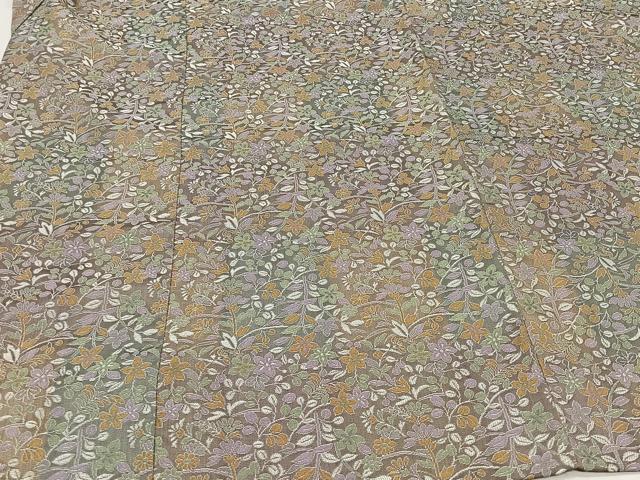 平和屋着物#道行コート 草花文 さが美扱い ロング丈 正絹 逸品 CAAV5812id