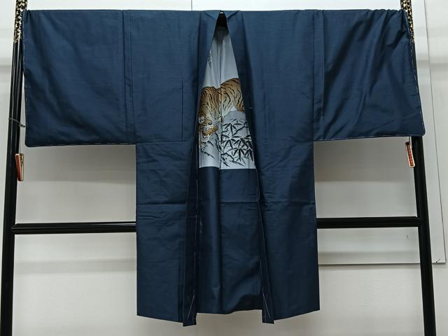 平和屋着物#男性 長羽織 紬地 吉祥文 キングサイズ 正絹 逸品 未使用 CAAV5814id