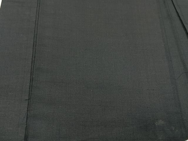 平和屋着物#男性 長羽織 紬地 霞文 黒地 正絹 逸品 CAAV5846id