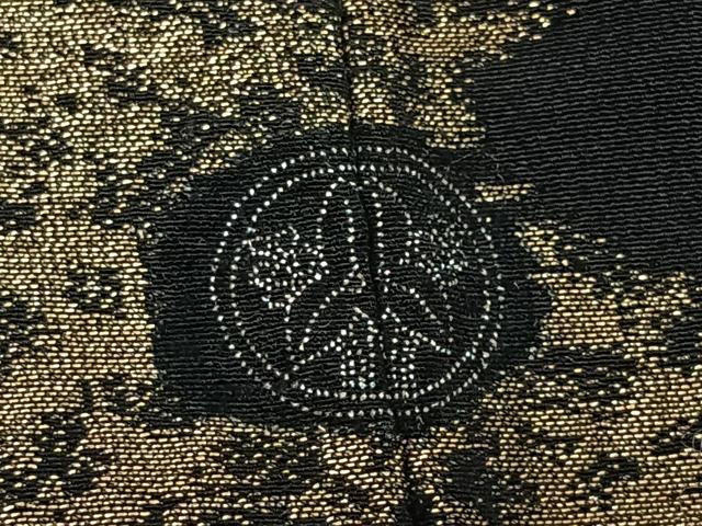 平和屋着物#羽織 寿光織 吉祥花文 黒地 金銀糸 正絹 逸品 CAAV5854id