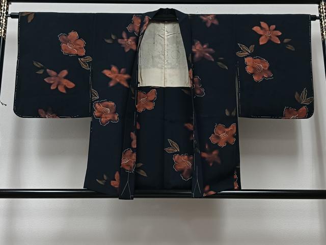 平和屋着物∞羽織 地紋起こし 草花文 反端付き 正絹 逸品 未使用 CAAV5871id