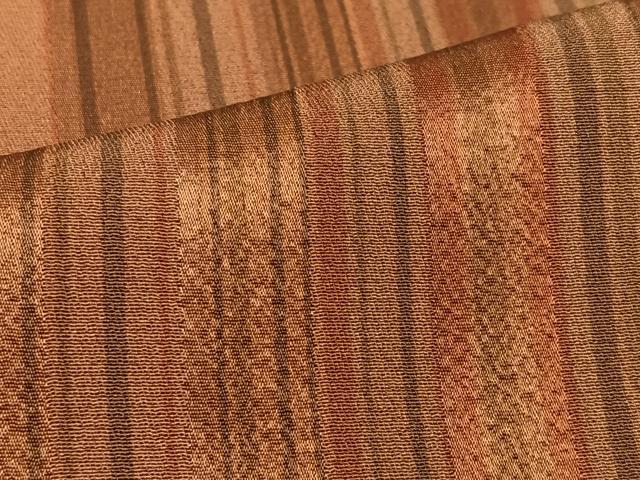 平和屋着物∞道行コート 縞 ロング丈 正絹 逸品 CAAV5917id