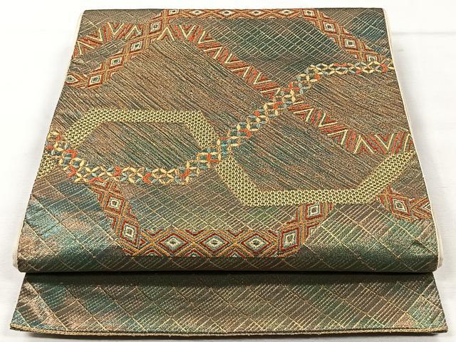 平和屋着物◎太鼓柄袋帯 唐織 吉祥文 金糸 正絹 逸品 CAAV5943id