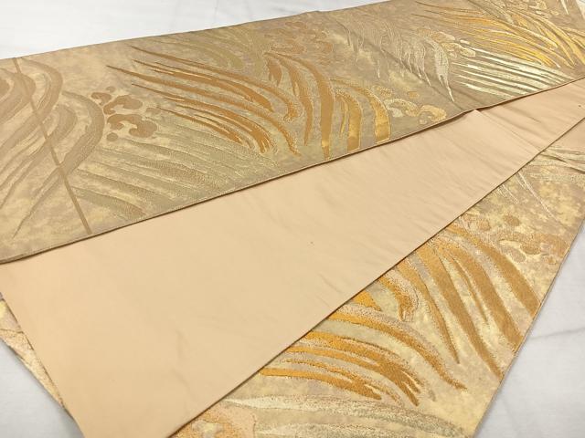 平和屋着物◎六通柄袋帯 立波文 金糸 正絹 逸品 CAAV5945id