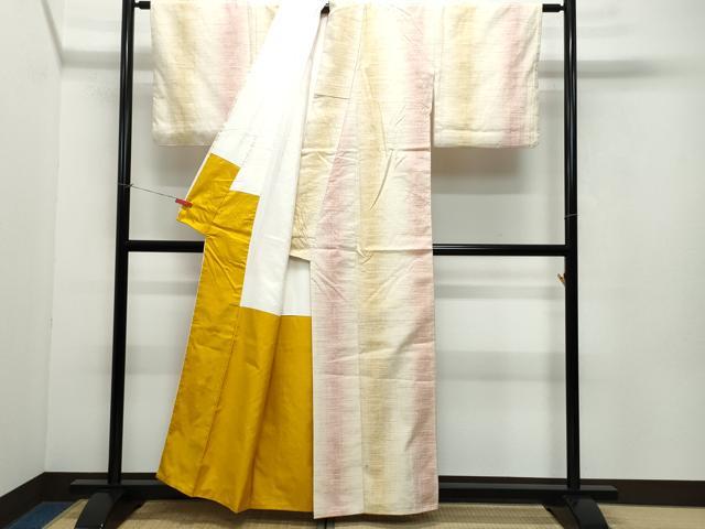 平和屋着物●上質な紬 霞文 正絹 逸品 CAAV6601vf