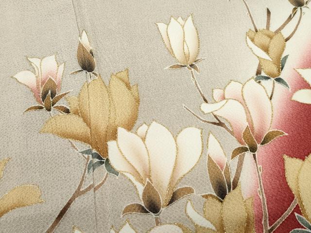 平和屋着物●訪問着 枝花文 金彩 鬼しぼ縮緬 正絹 逸品 CAAV6611vf