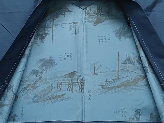 平和屋着物●男性 本場大島紬 アンサンブル 幾何学文様 正絹 逸品 CAAV6641vf