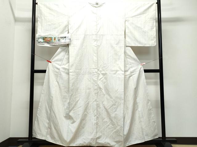 平和屋着物●本場大島紬 白大島 9マルキ 霞文 証紙付き 正絹 逸品 CABF3213ut