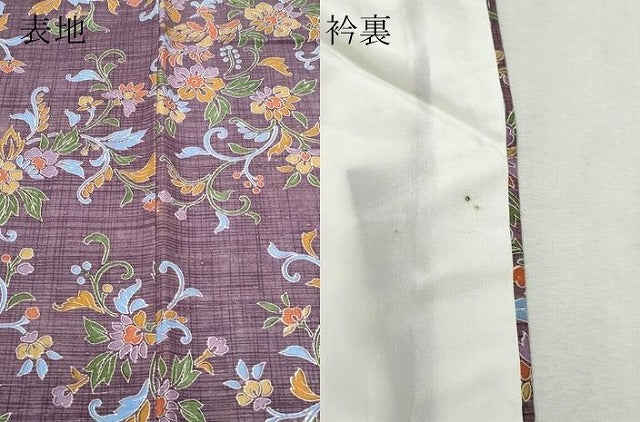 平和屋着物●上質な小紋 紬地 鳳凰更紗花唐草文 正絹 逸品 CAAV6665vf
