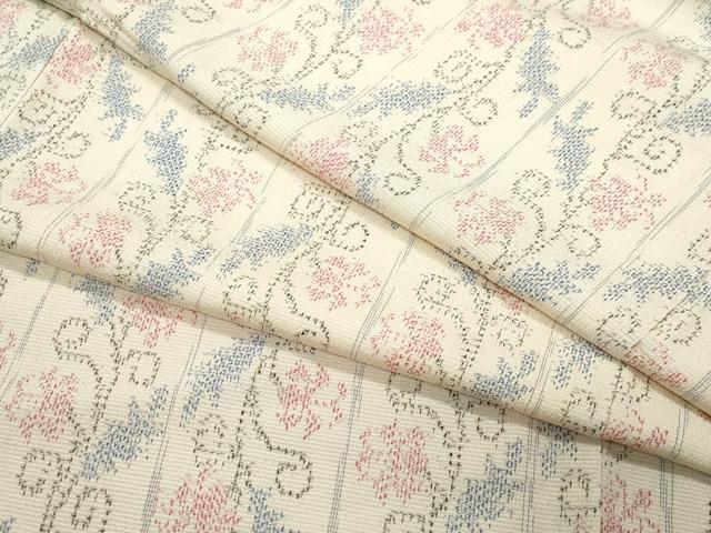平和屋着物●本塩沢 花唐草文 正絹 逸品 CAAV6674vf