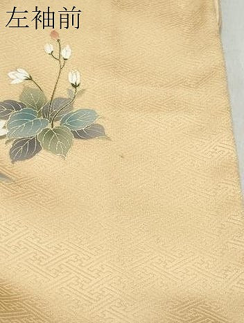 平和屋着物●訪問着 草花文 たたき染め 金彩 正絹 逸品 CAAV6690vf