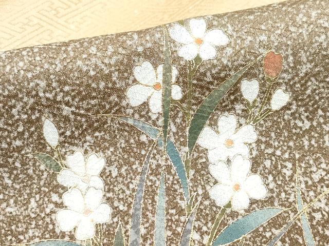 平和屋着物●訪問着 草花文 たたき染め 金彩 正絹 逸品 CAAV6690vf