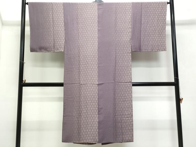 平和屋着物●男性 東京染伝統工芸士 金田昇 長襦袢 袷 籠目文様 正絹 逸品 未使用 CAAV6737vf