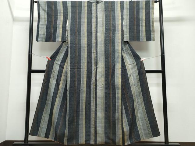 平和屋着物●上質な紬 間道 正絹 逸品 CAAV6798vf
