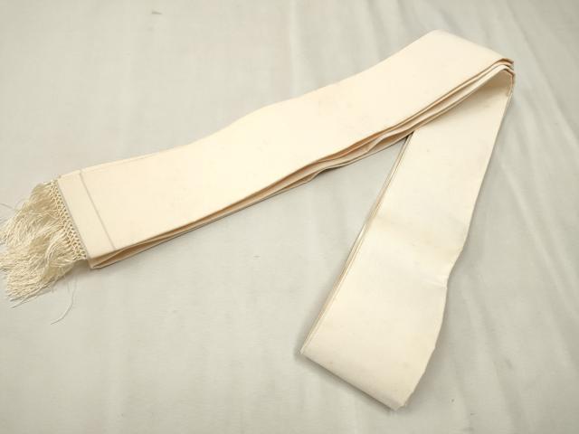 平和屋着物●男性 爪掻き本綴れ 角帯 生成色 正絹 逸品 CAAV7100hy