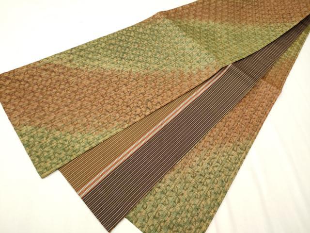 平和屋着物●菅原工房 菅原結作 漢方染紬 両面 全通柄袋帯 蜘蛛絞り 正絹 逸品 CAAV7109hy