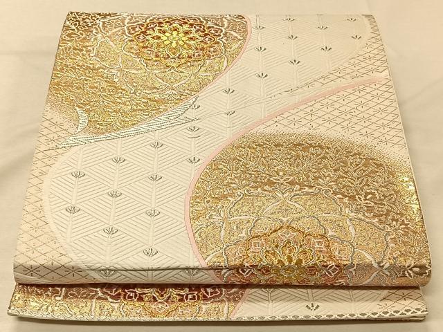 平和屋着物◎六通柄袋帯 正倉院花文 金銀糸 正絹 逸品 CAAV7235qv