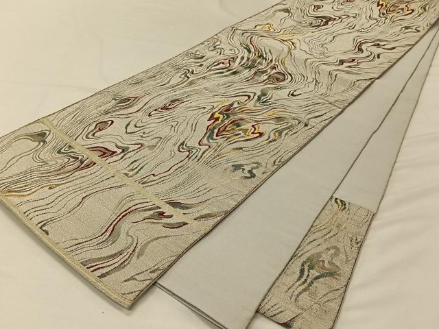 平和屋着物◎六通柄袋帯 流水文 金糸 正絹 逸品 CAAV7273qv