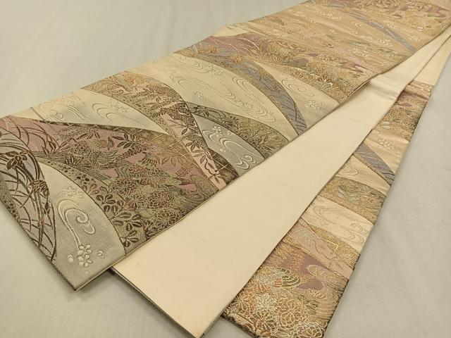 平和屋着物◎六通柄袋帯 花鳥文 金銀糸 正絹 逸品 CAAV7565qv