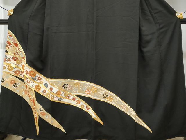 平和屋着物■豪華黒留袖 駒刺繍 芝草花唐草文 金彩 高島屋扱い 正絹 逸品 CAAV7686fb