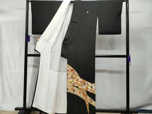 平和屋着物■豪華黒留袖 駒刺繍 芝草花唐草文 金彩 高島屋扱い 正絹 逸品 CAAV7686fb