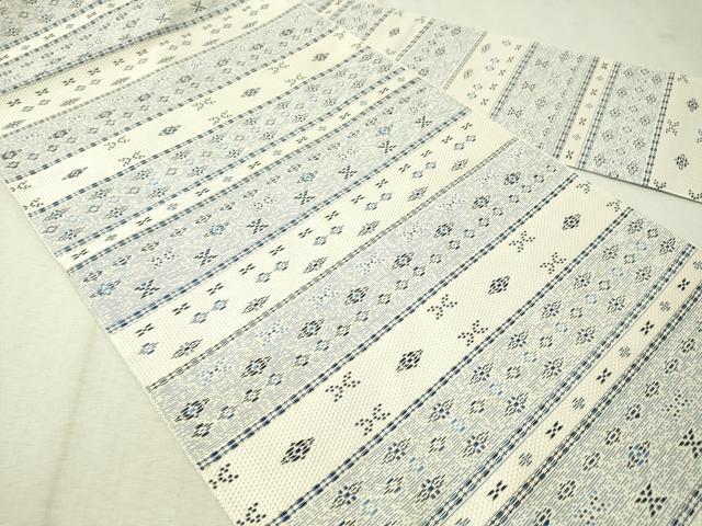 平和屋着物●本場筑前博多織 八寸名古屋帯 藍 花織 正絹 逸品 CAAV8527vp